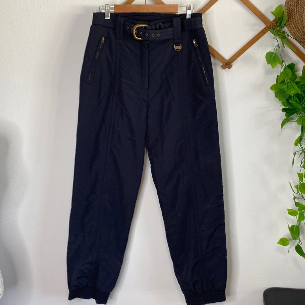 Ossi Skiwear Vintage Black Ski Pants with Belt 14
